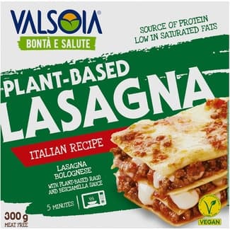 Lasaña boloñesa vegana plant-based envase 300 g - Valsoia