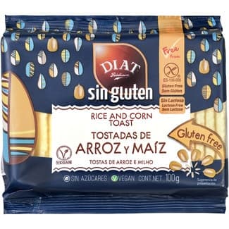 Tostadas de arroz y maíz sin gluten y sin lactosa paquete 100 g - Diat Radisson