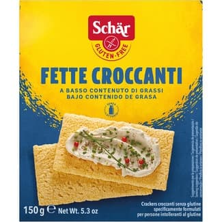 Fette Crocanti rebanadas crujientes de pan sin gluten bajo en grasa envase 150 g - Schar