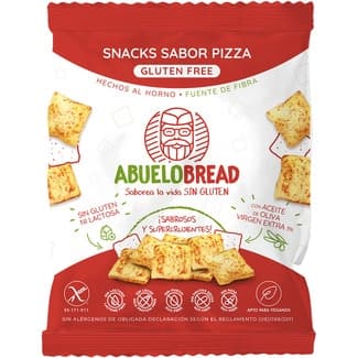 Snack de pan sabor pizza con AOVE, sin gluten y sin lactosa bolsa 50 g - Abuelobread
