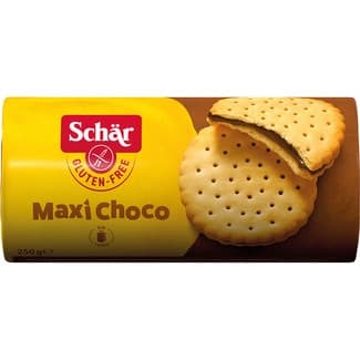 Maxi Choco galletas rellenas de crema de cacao sin gluten envase 250 g - Schar