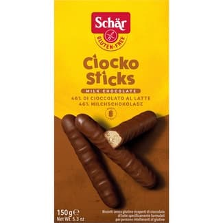 Ciocko Sticks galletas bañadas con chocolate sin gluten envase 150 g - Schar