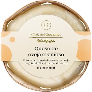 Queso de oveja cremoso con leche cruda pieza 550 g - Club Del Gourmet
