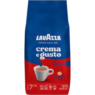 Café en grano natural Crema e Gusto classico intensidad 7/10 paquete 1 kg - Lavazza