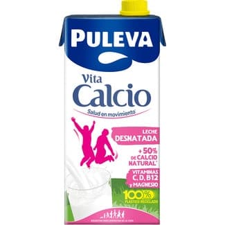 Leche desnatada enriquecida con calcio brik 1 l - Puleva