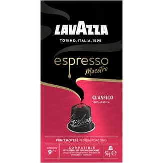 Café Espresso Maestro classico 100% Arábica intensidad 9 estuche 10 cápsulas compatibles con máquinas Nespresso - Lavazza