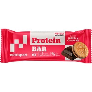 Barrita proteica sabor galleta y chocolate sin gluten envase 44 g - Nutrisport