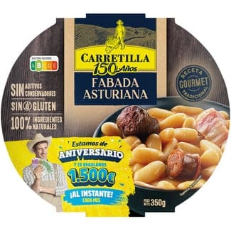 Fabada asturiana Gourmet elaborada con la receta tradicional sin gluten bol 350 g - Carretilla