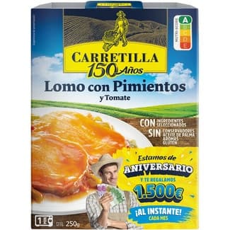 Lomo con pimientos y tomate sin gluten envase 250 g - Carretilla