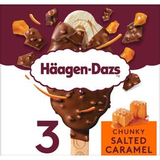 Helado crunky salted caramel 3 unidades estuche 240 ml - Haagen-dazs