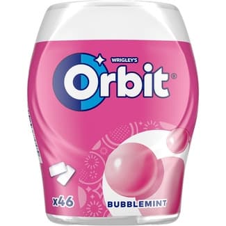 Bubblemint chicles de fresa menta sin azúcar 46 unidades bote 64 g - Orbit