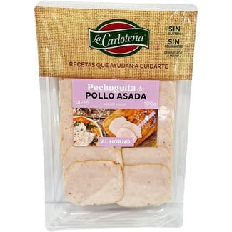 Pechuguita de pollo asada en lonchas sin gluten envase 100 g - La Carloteña