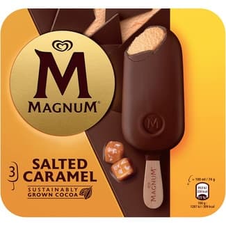 Helado choco salted caramelo 3 unidades estuche 300 ml - Magnum