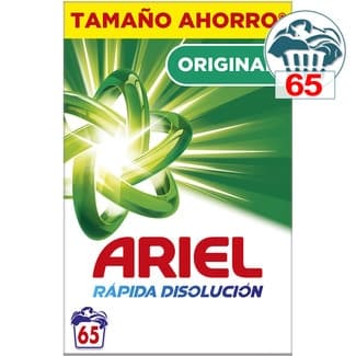 Detergente polvo Original rápida absorción maleta 65 cacitos - Ariel