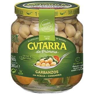 Garbanzos con zanahoria y acelgas sin gluten frasco 360 g - Gvtarra