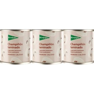 Champiñón laminado pack 3 latas 105 g neto escurrido - El Corte Ingles