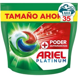 Detergente cápsulas Extra Poder Quitamanchas Todo en 1 Pods bolsa 35 cápsulas - Ariel