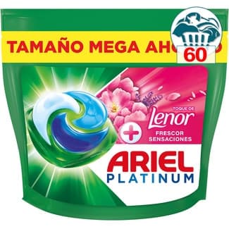 Detergente cápsulas + toque de Lenor Frescor Sensaciones Todo en 1 Pods bolsa 60 cápsulas - Ariel
