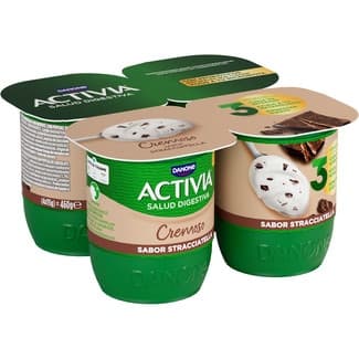 Bífidus cremoso stracciatella sin gluten pack 4 unidades 115 g - Danone Activia