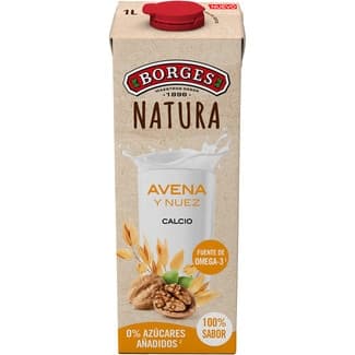 Natura bebida de avena y nuez calcio sin azúcares añadidos brik 1000 ml - Borges