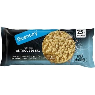Tortitas proteicas al punto de sal sin gluten 8 unidades bolsa 70 g - Bicentury