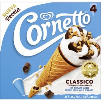 Conos de helado classico 4 unidades estuche 360 ml - Cornetto