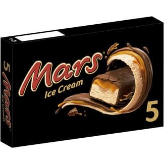 Barritas de helado rellenas con crema y suave caramelo estuche 5 unidades - Mars