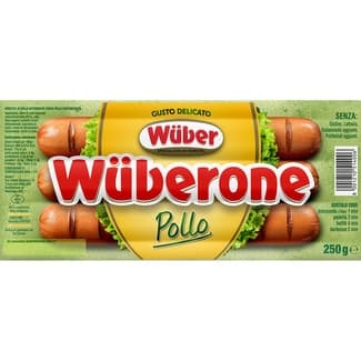 Salchichas de pollo Wüberone 3 piezas paquete 250 g - Wüber