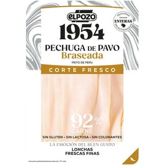 Edición 1954 Corte Fresco pechuga de pavo braseada en lonchas finas envase 120 g sin lactosa - Elpozo