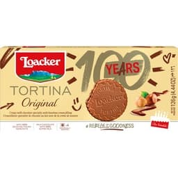 Tortina Original galletas de barquillo recubiertas de chocolate con leche paquete 125 g - Loacker