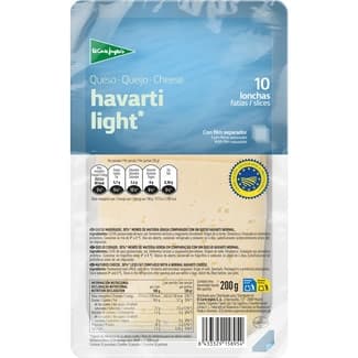Queso danés havarti light de vaca IGP en lonchas sobre 200 g - El Corte Ingles