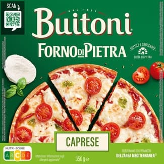 Pizza caprese tomate cherry mozzarella y pesto estuche 350 g - Buitoni Forno Di Pietra