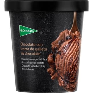 Helado de chocolate con trozos de galleta de chocolate tarrina 500 ml - El Corte Ingles