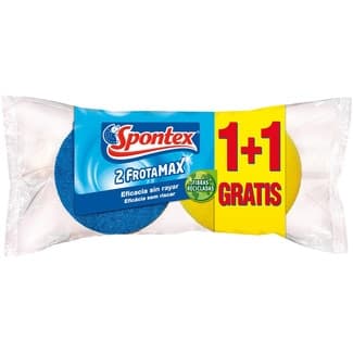 Estropajo Frotamax con esponja eficacia sin rayar paquete 1 unidad +1 gratis - Spontex
