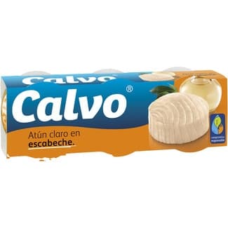 Atún claro en escabeche pack 3 latas 52 g neto escurrido - Calvo