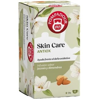 Infusión Skin Care Antiox sabor a jazmín y almendras estuche 15 bolsitas - Pompadour