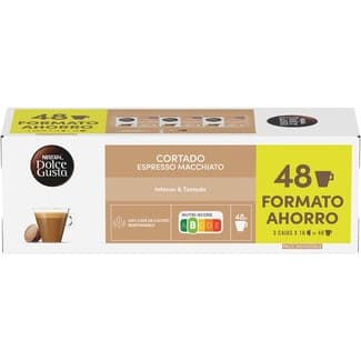 Café cortado espresso Macchiatto selección arábica y robusta pack 3 de estuches 16 cápsulas - Nescafe Dolce Gusto