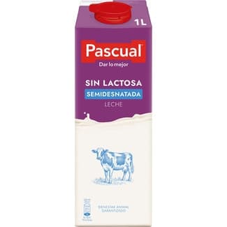 Leche semidesnatada sin lactosa brik 1 l - Pascual