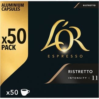 Café Ristretto intensidad 11 estuche 50 cápsulas compatibles con máquinas Nespresso - L'or Espresso