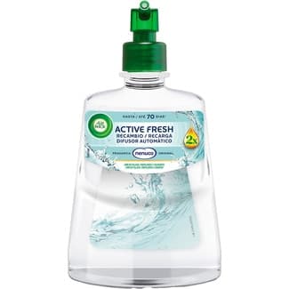 Ambientador automático difusor Active Fresh Nenuco con aceites esenciales recambio - Air Wick