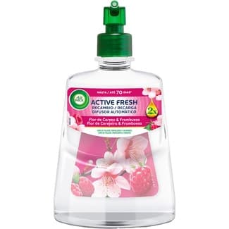 Ambientador automático difusor Active Fresh Flor de Cerezo & Frambuesa con aceites esenciales recambio - Air Wick