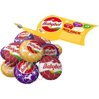 Mix de quesos snack  9 porciones bolsa 180 g 3 original, 3 cheddar y 3 emmental - Mini Babybel