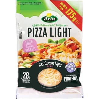 Queso rallado light de vaca para pizza bolsa 175 g elaborado con leche pasteurizada - Arla