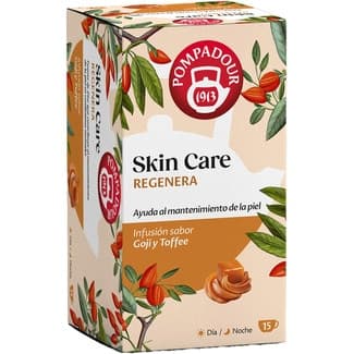 Infusión Skin Care Regenera sabor goji y toffe estuche 15 bolsitas - Pompadour
