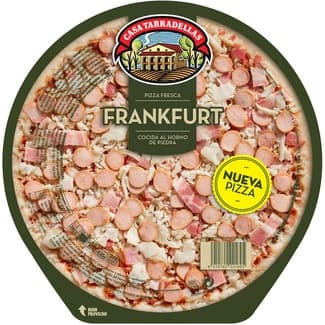 Pizza Frankfurt cocida al horno de piedra envase 420 g - Casa Tarradellas