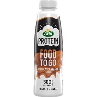 Protein batido con proteínas de chocolate y caramelo Food To Go botella 500 g - Arla
