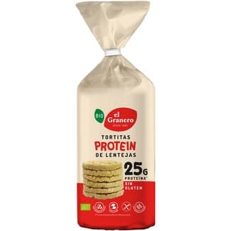 Bio tortitas de proteínas de lentejas ecológicas y sin gluten envase 115 g - El Granero