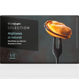 Mejillones al natural medianos 8-12 piezas lata 69 g neto escurrido - El Corte Ingles Selection