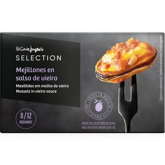 Mejillones en salsa vieira medianos 8-12 piezas lata 69 g neto escurrido - El Corte Ingles Selection