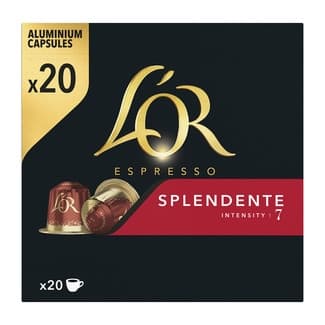 Café Splendente intensidad 7 estuche 20 cápsulas compatibles con máquinas Nespresso - L'or Espresso